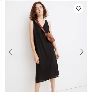 Madewell Linen blend V neck dress